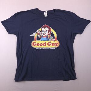 Gildan Chuckie Good Guy Play Pals T Shirt Mens XL Navy Blue‎ Horror Halloween